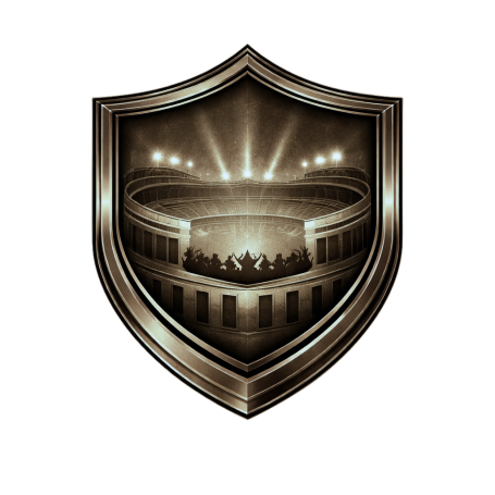 Major Venues A bronze shield featuring a stadium with lights and cheering spectators.